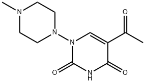 5-ACETYL-1-(4-METHYLPIPERAZINO)-2,4(1H,3H)-PYRIMIDINEDIONE 结构式