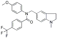 N-[(2,3-DIHYDRO-1-METHYLINDOL-5-YL)METHYL]-N-(4-METHOXYPHENYL)-4-(TRIFLUOROMETHYL)BENZAMIDE 结构式