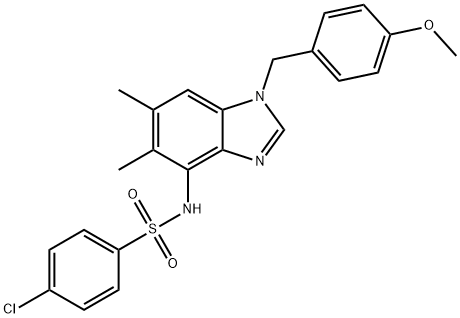 4-CHLORO-N-[1-(4-METHOXYBENZYL)-5,6-DIMETHYL-1H-1,3-BENZIMIDAZOL-4-YL]BENZENESULFONAMIDE 结构式