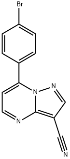 7-(4-BROMOPHENYL)PYRAZOLO[1,5-A]PYRIMIDINE-3-CARBONITRILE 结构式