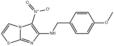 N-(4-Methoxybenzyl)-5-nitroimidazo[2,1-b][1,3]thiazol-6-amine 结构式