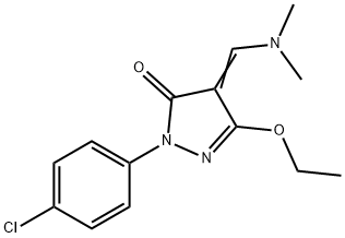 2-(4-CHLOROPHENYL)-4-[(DIMETHYLAMINO)METHYLENE]-5-ETHOXY-2,4-DIHYDRO-3H-PYRAZOL-3-ONE 结构式