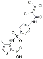 4-METHYL-3-[((4-[(2,3,3-TRICHLOROACRYLOYL)AMINO]PHENYL)SULFONYL)AMINO]THIOPHENE-2-CARBOXYLIC ACID 结构式