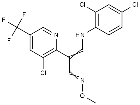 2-[3-Chloro-5-(trifluoromethyl)-2-pyridinyl]-3-(2,4-dichloroanilino)acrylaldehyde O-methyloxime 结构式