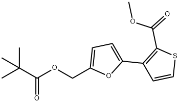 METHYL 3-(5-([(2,2-DIMETHYLPROPANOYL)OXY]METHYL)-2-FURYL)-2-THIOPHENECARBOXYLATE 结构式