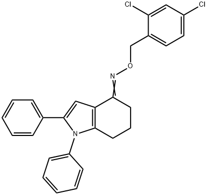 1,2-DIPHENYL-1,5,6,7-TETRAHYDRO-4H-INDOL-4-ONE O-(2,4-DICHLOROBENZYL)OXIME 结构式