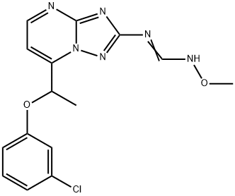 N-(7-[1-(3-CHLOROPHENOXY)ETHYL][1,2,4]TRIAZOLO[1,5-A]PYRIMIDIN-2-YL)-N'-METHOXYIMINOFORMAMIDE 结构式