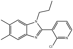 2-(2-Chloro-3-pyridinyl)-5,6-dimethyl-1-propyl-1H-1,3-benzimidazole 结构式