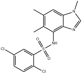2,5-DICHLORO-N-(1,5,6-TRIMETHYL-1H-1,3-BENZIMIDAZOL-4-YL)BENZENESULFONAMIDE 结构式