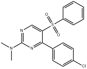 4-(4-CHLOROPHENYL)-N,N-DIMETHYL-5-(PHENYLSULFONYL)-2-PYRIMIDINAMINE 结构式