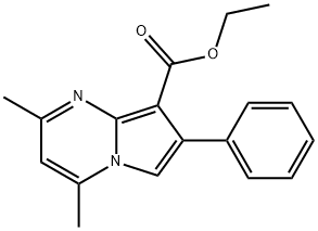 乙基 2,4-二甲基-7-苯基吡咯-[1,2-A]嘧啶-8-羧酸酯 结构式
