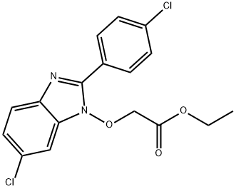 ETHYL 2-([6-CHLORO-2-(4-CHLOROPHENYL)-1H-1,3-BENZIMIDAZOL-1-YL]OXY)ACETATE 结构式