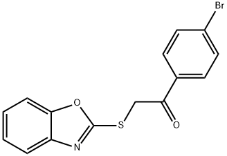 2-(1,3-Benzoxazol-2-ylthio)-1-(4-bromophenyl)ethanone 结构式