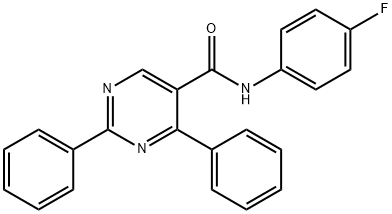 N-(4-FLUOROPHENYL)-2,4-DIPHENYL-5-PYRIMIDINECARBOXAMIDE 结构式