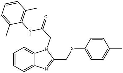 N-(2,6-DIMETHYLPHENYL)-2-(2-([(4-METHYLPHENYL)SULFANYL]METHYL)-1H-1,3-BENZIMIDAZOL-1-YL)ACETAMIDE 结构式