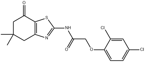 2-(2,4-二氯苯氧基)-N-(5,5-二甲基-7-氧代-4,5,6,7-四氢苯并[D]噻唑-2-基)乙酰胺 结构式