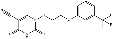 2,4-DIOXO-1-(2-[3-(TRIFLUOROMETHYL)PHENOXY]ETHOXY)-1,2,3,4-TETRAHYDRO-5-PYRIMIDINECARBONITRILE 结构式