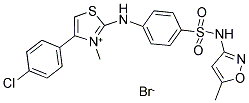 4-(4-CHLOROPHENYL)-3-METHYL-2-(4-([(5-METHYLISOXAZOL-3-YL)AMINO]SULFONYL)ANILINO)-1,3-THIAZOL-3-IUM BROMIDE 结构式