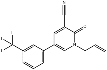 1-Allyl-2-oxo-5-[3-(trifluoromethyl)phenyl]-1,2-dihydro-3-pyridinecarbonitrile 结构式