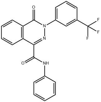 4-OXO-N-PHENYL-3-[3-(TRIFLUOROMETHYL)PHENYL]-3,4-DIHYDRO-1-PHTHALAZINECARBOXAMIDE 结构式