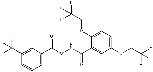 2,5-Bis(2,2,2-trifluoroethoxy)-N-([3-(trifluoromethyl)benzoyl]oxy)benzenecarboxamide 结构式