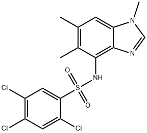 2,4,5-Trichloro-N-(1,5,6-trimethyl-1H-1,3-benzimidazol-4-yl)benzenesulfonamide 结构式