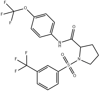 N-[4-(TRIFLUOROMETHOXY)PHENYL]-1-([3-(TRIFLUOROMETHYL)PHENYL]SULFONYL)-2-PYRROLIDINECARBOXAMIDE 结构式