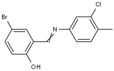 4-Bromo-2-([(3-chloro-4-methylphenyl)imino]methyl)phenol 结构式