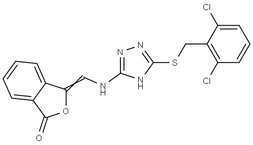 3-[((3-[(2,6-Dichlorobenzyl)sulfanyl]-1H-1,2,4-triazol-5-yl)amino)methylene]-2-benzofuran-1(3H)-one 结构式