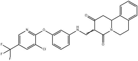 3-[(3-([3-CHLORO-5-(TRIFLUOROMETHYL)-2-PYRIDINYL]OXY)ANILINO)METHYLENE]-1,6,7,11B-TETRAHYDRO-2H-PYRIDO[2,1-A]ISOQUINOLINE-2,4(3H)-DIONE 结构式