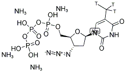 3'-AZIDO 3'-DEOXYTHYMIDINE 5'-TRIPHOSPHATE, TETRATRIETHYLAMMONIUM SALT, [METHYL-3H]- 结构式