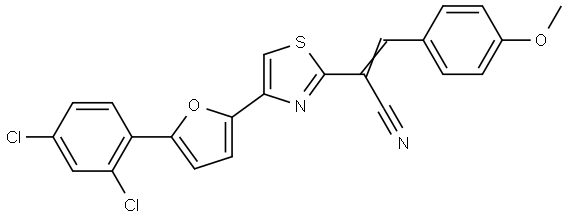 2-(4-[5-(2,4-Dichlorophenyl)-2-furyl]-1,3-thiazol-2-yl)-3-(4-methoxyphenyl)acrylonitrile 结构式
