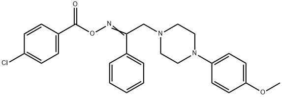 1-(2-([(4-CHLOROBENZOYL)OXY]IMINO)-2-PHENYLETHYL)-4-(4-METHOXYPHENYL)PIPERAZINE 结构式