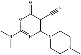 2-(Dimethylamino)-4-(4-methylpiperazino)-6-oxo-6H-1,3-oxazine-5-carbonitrile 结构式