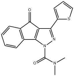 N,N-DIMETHYL(4-OXO-3-(2-THIENYL)INDENO[2,3-D]PYRAZOLYL)FORMAMIDE 结构式