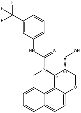 N-[2-(HYDROXYMETHYL)-2,3-DIHYDRO-1H-BENZO[F]CHROMEN-1-YL]-N-METHYL-N'-[3-(TRIFLUOROMETHYL)PHENYL]THIOUREA 结构式