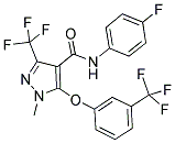 N-(4-FLUOROPHENYL)-1-METHYL-3-(TRIFLUOROMETHYL)-5-[3-(TRIFLUOROMETHYL)PHENOXY]-1H-PYRAZOLE-4-CARBOXAMIDE 结构式