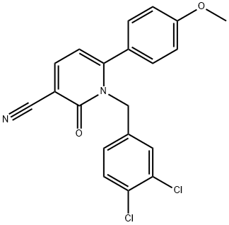 1-(3,4-DICHLOROBENZYL)-6-(4-METHOXYPHENYL)-2-OXO-1,2-DIHYDRO-3-PYRIDINECARBONITRILE 结构式