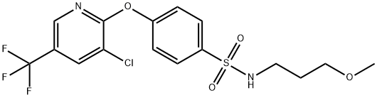 4-([3-Chloro-5-(trifluoromethyl)-2-pyridinyl]oxy)-N-(3-methoxypropyl)benzenesulfonamide 结构式