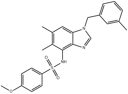 N-[5,6-DIMETHYL-1-(3-METHYLBENZYL)-1H-1,3-BENZIMIDAZOL-4-YL]-4-METHOXYBENZENESULFONAMIDE 结构式