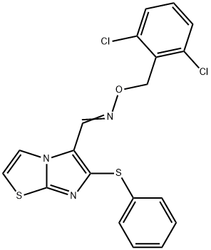 6-(PHENYLSULFANYL)IMIDAZO[2,1-B][1,3]THIAZOLE-5-CARBALDEHYDE O-(2,6-DICHLOROBENZYL)OXIME 结构式