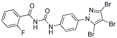 N-(2-FLUOROBENZOYL)-N'-[4-(3,4,5-TRIBROMO-1H-PYRAZOL-1-YL)PHENYL]UREA 结构式