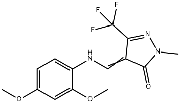 4-[(2,4-DIMETHOXYANILINO)METHYLENE]-2-METHYL-5-(TRIFLUOROMETHYL)-2,4-DIHYDRO-3H-PYRAZOL-3-ONE 结构式