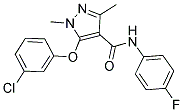 5-(3-CHLOROPHENOXY)-N-(4-FLUOROPHENYL)-1,3-DIMETHYL-1H-PYRAZOLE-4-CARBOXAMIDE 结构式