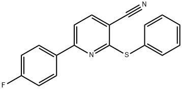 6-(4-FLUOROPHENYL)-2-(PHENYLSULFANYL)NICOTINONITRILE 结构式