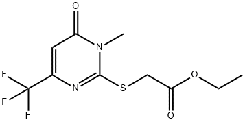 ETHYL 2-([1-METHYL-6-OXO-4-(TRIFLUOROMETHYL)-1,6-DIHYDRO-2-PYRIMIDINYL]SULFANYL)ACETATE 结构式