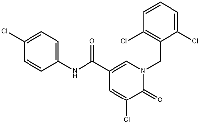 5-CHLORO-N-(4-CHLOROPHENYL)-1-(2,6-DICHLOROBENZYL)-6-OXO-1,6-DIHYDRO-3-PYRIDINECARBOXAMIDE 结构式