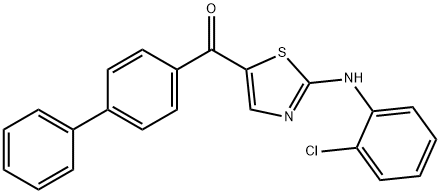 [1,1'-Biphenyl]-4-yl[2-(2-chloroanilino)-1,3-thiazol-5-yl]methanone 结构式