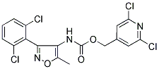 (2,6-DICHLORO-4-PYRIDYL)METHYL N-[3-(2,6-DICHLOROPHENYL)-5-METHYLISOXAZOL-4-YL]CARBAMATE 结构式