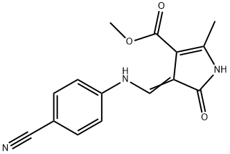 METHYL 4-[(4-CYANOANILINO)METHYLENE]-2-METHYL-5-OXO-4,5-DIHYDRO-1H-PYRROLE-3-CARBOXYLATE 结构式